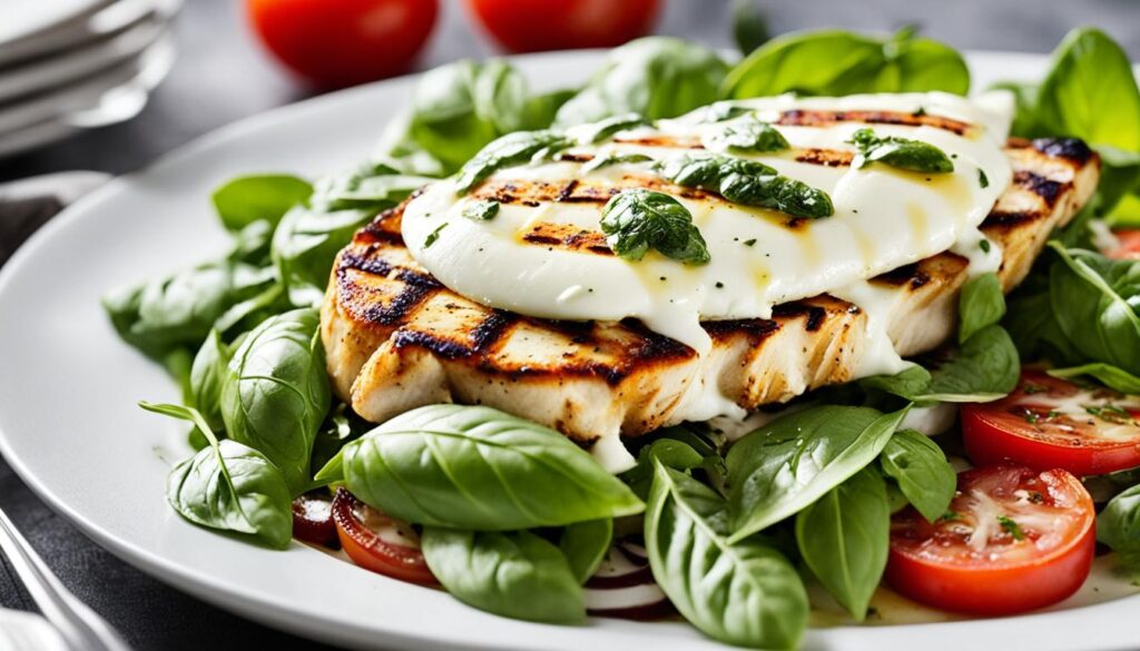 Grilled Caprese Chicken with Basil Vinaigrette